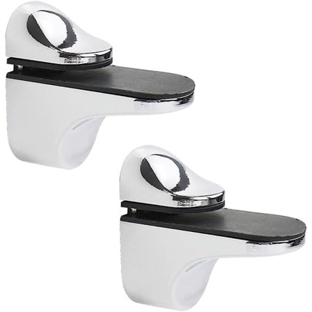 2 st Paket Hylla Fäste Glas Hylla Klämma Väggfäste Justerbara Fästen Peggar 3-20mm Polerad Zinklegering Badrum kompatibel Trä, Glas Hylla Supp