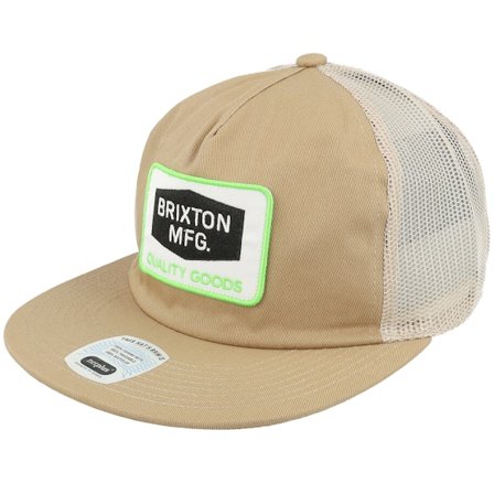 Brixton - Beige trucker Caps - Neon Fallbrook Khaki/Green/Khaki Trucker @ Hatstore