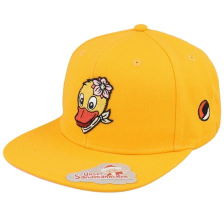 Unser Sandmännchen - Gul snapback Caps - Schnatterinchen head Yellow/Pink Snapback @ Hatstore