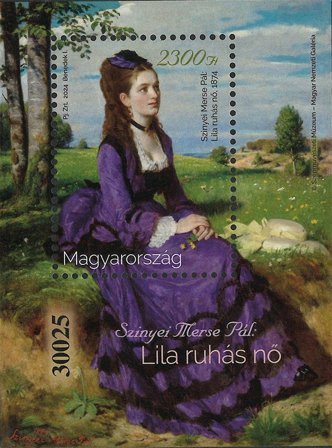 Ungarn - Dame i lilla frakke - Postfrisk miniark