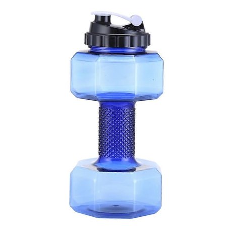 1 st Hantelformad Vattenflaska Bärbar Sportvattenkanna Mode Tyngdlyftning Hantelkopp Fitness Vattenflaska (Blå)