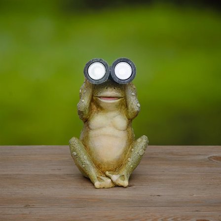 Puutarhapatsas Sammakko aurinkolampulla ja LED-valaistuksella