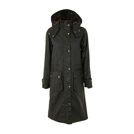 Barbour Long Cannich Wax Jas , Groen , Dames , Maat: XS TrenchJass & Mantels