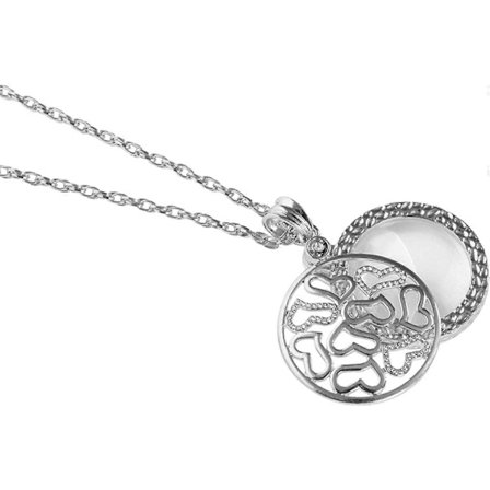 Förstoringsglashalsband - Vintage 6X Förstoringsglas med Kedja - Glasförstoringslins Hängsmycke Halsband Förstoringsglas Bärbar Ficka Rea[YJD]