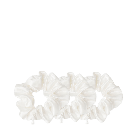 Cloud & Glow SILK Scrunchies White 4 cm Accessoarer tillbehör Vit