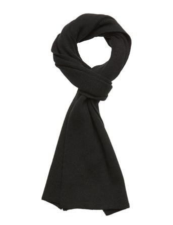 Racked Rib Scarf Black Lyle & Scott