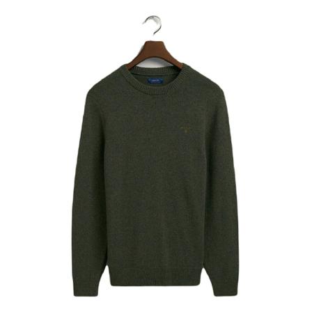 Gant Round-neck Strik Grøn, Herre Strik, Størrelse: 2XL
