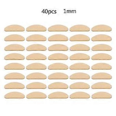 40 stk. bløde næsepuder i skum, selvklæbende, skridsikre briller, ingen makeup næsepuder (hudfarve D-formet 1 mm)