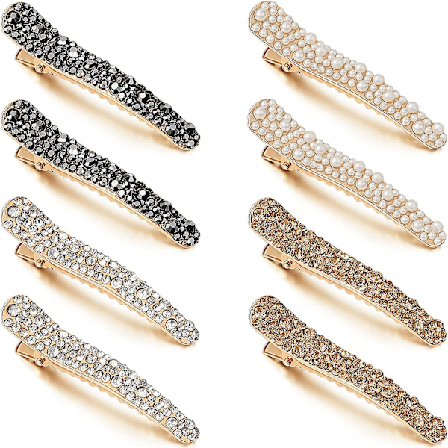16 Stykker Perler Rhinestone Alligator Hårklemmer Rhinestone Andeknabel Klemmer Andeknabel Hårnåle Hårspænder Til Kvinder Piger Hårstyling Værktøjer 