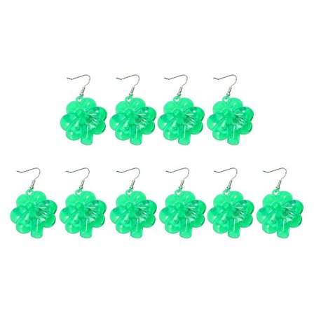 5 par St. Patricks Day glödande örhängen Clover Led Light Eardrops Creative Shamrock Örhängen för festivalfest