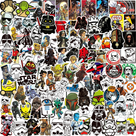 100 stk klistremerker, Star Wars-klistremerker, vanntette vinyl tegneserie graffiti-klistremerker Star war B