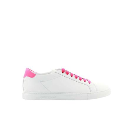 Emporio Armani Nappa Leather Sneaker , Wit , Dames , Maat: 39 EU