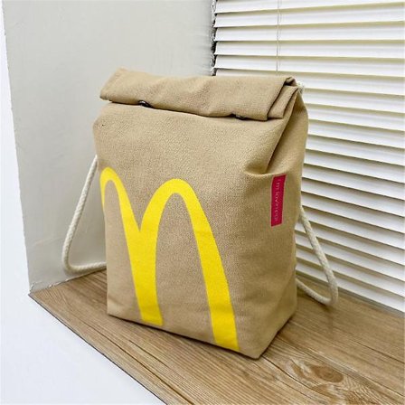 2024 Realistisk Mcdonalds Ryggsekk/Messenger Side Bag - Fast Food Gaver Skulder Student Fritid