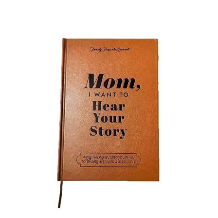 Mamma, jag vill höra din berättelse Läderinbunden bok med bokmärke - Mamma, berätta din livshistoria-journal