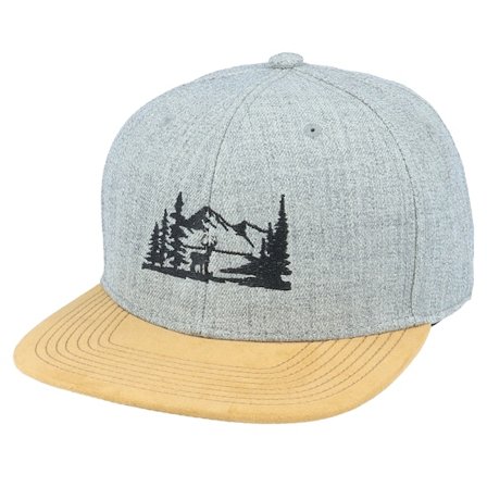 Wild Spirit - Grå snapback Keps - Buck Nature Silhouette Grey/Suede Snapback @ Hatstore