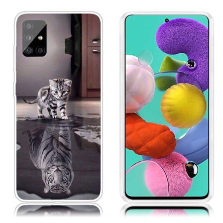 Deco Samsung Galaxy A51 kuoret - Kissa ja heijastus Multicolor