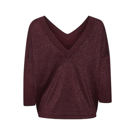 Saint Tropez V-neck Strik Lilla, Dame Striktrøjer
