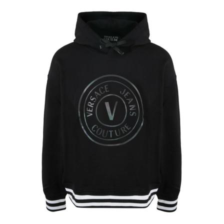 Versace Jeans Couture V Emblem Flat Petrol Hoodie Sort, Herre