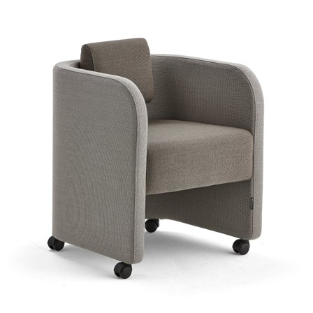 Armsessel COMFY mit Rollen, Wollbezug sand/braun