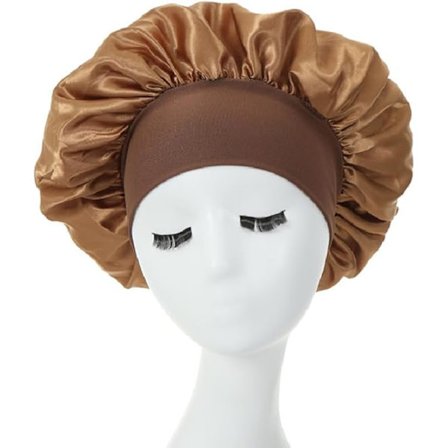 Hårhætte til søvn, bred elastisk satin hætte silkehætte brusehætte til kvinder piger makeup hårpleje elastisk hat