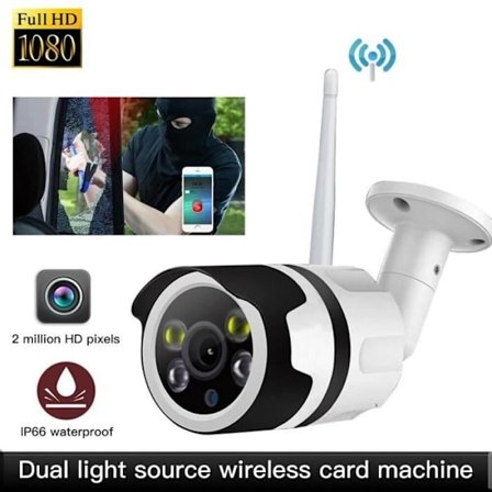 1080P FHD WiFi Utomhusövervakningskamera IP66 Dammtät, IP-kamera med Mörkerseende