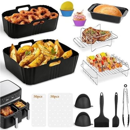 Fritös Tillbehör - Moulinex - Ez9018 - Set med 17 delar - Silikonplattor - Matlagningsgaller