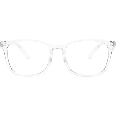 Anti-blå lys transparente stelbriller, anti-øjetræthed og anti-ultraviolet blænding