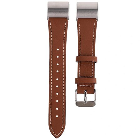 UKCOCO Aitoa lehmännahkaa oleva rannekorun vaihto Fitbit Charge 2 -rannekkeeseen, ruskea