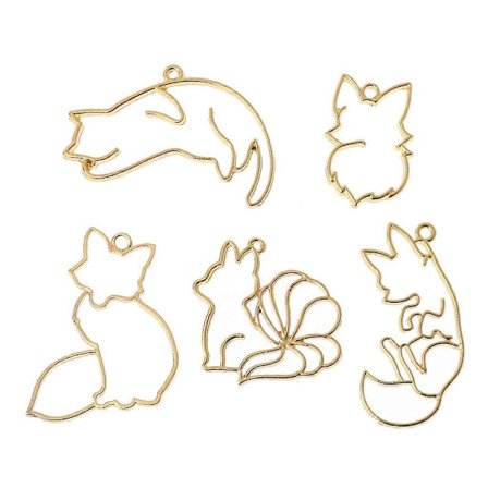 Håndlagde 5x UV Åpen Ramme Innfatning Rev Kolleksjon Metallramme for DIY Halskjede (LGL)