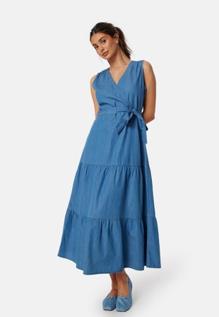 BUBBLEROOM Denim Flounce Dress Klær