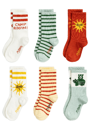 Mini Rodini Camp 6-Pack Strumpor & strumpbyxor Unisex Flerfärgad 32/35