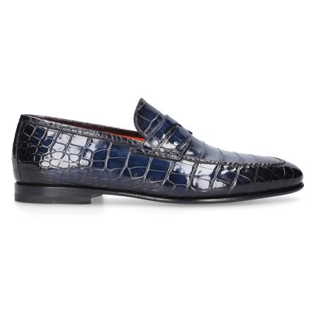Santoni, Loafers Blauw, Heren, Maat:46 EU