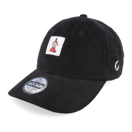 Moomin - Svart unconstructed Keps - "Little My Black Cord Dad Cap " @ Hatstore