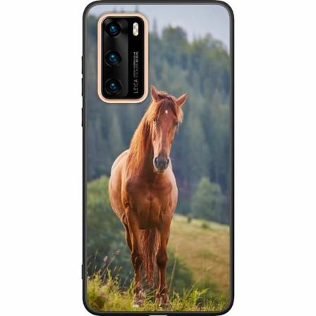 Huawei P40 Svart Skal Hästar