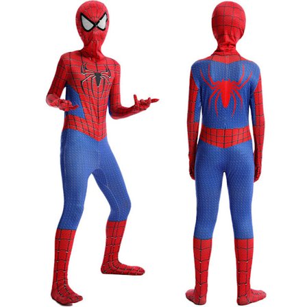 Spider-Man Halloween Kostume til Børn, Polstret Jumpsuit med Maske