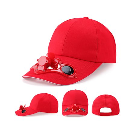 Sommer Baseballkasket med Kølende Ventilator Drevet af Solpanel, Hurtigtørrende og Åndbar, Tynd og Letvægt