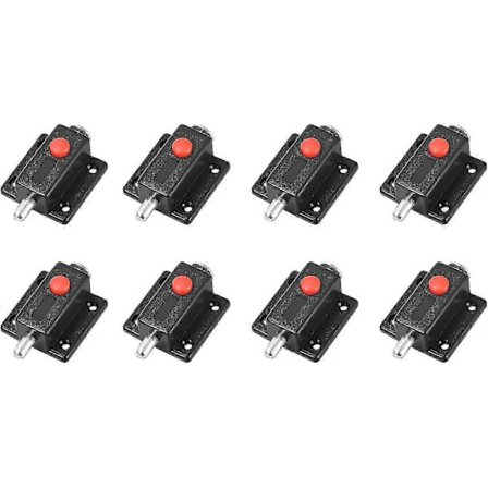 Painonappilukko (37mm x 35mm) 8 kpl, ABS-turvapainonappi jousikuormitteinen lukko - huonekalujen laatikoiden oviin, arkuihin, musta