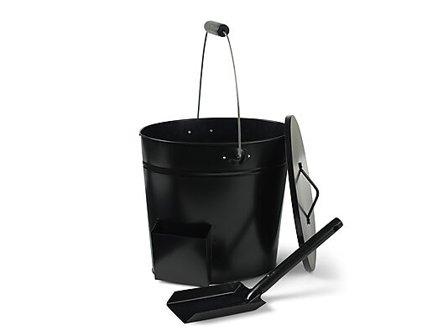 INVITE Askebøtte Sort Metall med Spade 15,6L