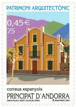 Spansk Andorra - Arkitektur - Postfrisk frimærke