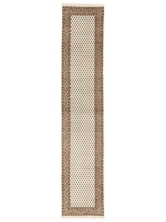 Tappeto Mir Indo 80X393 Passatoie Marrone/Beige (Lana, India)