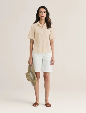 Newhouse Corfu Linen Shirt - Cream - 40