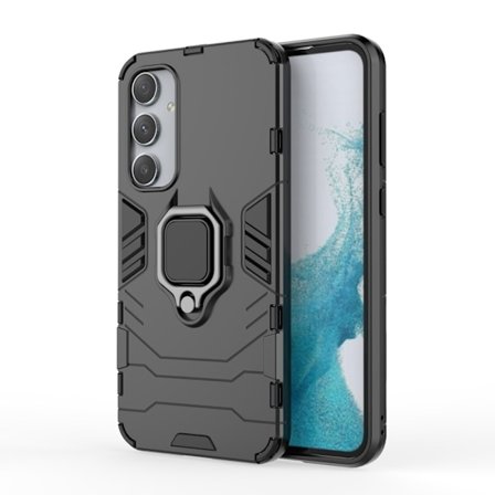 SKALO Samsung A35 5G Armor Hybrid metal ring cover - Sort