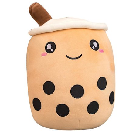 24/35/50/70cm Bubble Tea Plyslegetøj med Smilende Ansigt