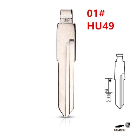 10st Oslipade flip Metallnyckelblad 01# HU49 för VW Jetta Santana för KD fjärrkontroller universal No.01