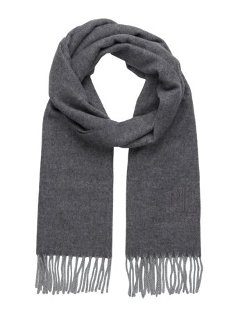 Lauren Ralph Lauren Wool-Cashmere Herringbone Scarf - Grey - ONE SIZE