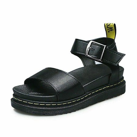 Damsandaler med platt form sommar ankelrem Chunky Platform Fashion Shoes vY