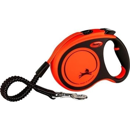 XTREME flexi remskoppel - FLEXI - Storlek L - 5m - Svart och orange