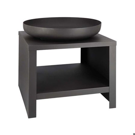 Metalbrænder med brændestativ 60 cm Sort