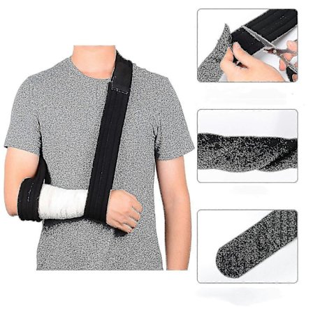 1 stk. 175 cm Svart Armsele, Justerbar Lett Komfortabel Skulderimmobilisator Armsele Pustende Skulderstøtte For Arm/hånd/albue 2025th