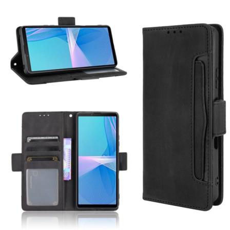 Xperia 10 III -lompakkokotelo, PU-nahkainen 6-POCKET Winston V3 Black